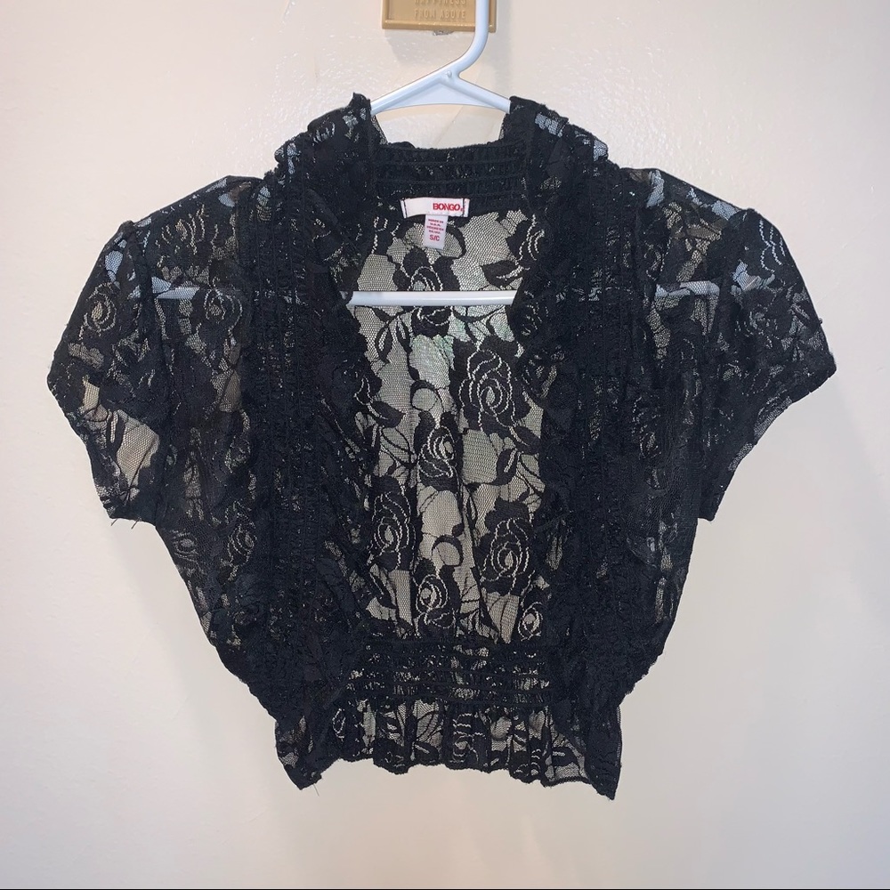 Black short sleeve top